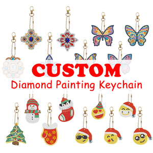 Peinture diamant personnalisée porte-clés pendentif DIY peinture diamant animal porte-clés sac décor - Product Image 1