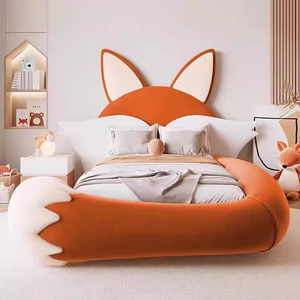 JINS letto personalizzato per bambini piccola volpe di lusso in legno massiccio gemello/Guardrail letto letto di stoccaggio Design moderno per uso camera da letto - Product Image 1