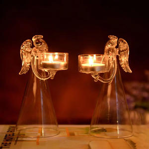 European Creative Blown Glass <strong>Angel</strong> Candlestick <strong>Holder</strong> Handmade Wholesale for Weddings and Christmas Occasions - Product Image 5