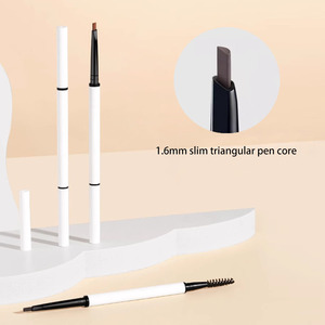 Lápiz <span class=keywords><strong>de</strong></span> <span class=keywords><strong>Cejas</strong></span> Triangular Blanco Personalizable <span class=keywords><strong>de</strong></span> Doble Punta <span class=keywords><strong>con</strong></span> Punta Ultrafina y <span class=keywords><strong>Cepillo</strong></span> en Espiral Integrado para <span class=keywords><strong>Cejas</strong></span> Naturales - Product Image 2