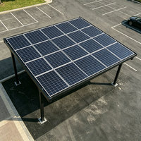 Système de carport solaire étanche pour entrepôt européen, structure de stationnement photovoltaïque commerciale en aluminium anodisé argenté haute résistance