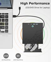 USB3.0/TYPE-C 7-in-1 Multi-function External DVD Drive Dvd-rw Burner CD Reader Optical Drive for CD/DVD Recorder SD/TF Card