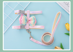 ชุดสายจูงและสายจูงสำหรับแมวสัตว์เลี้ยงสุดหรูสายจูงและสายจูงสุนัขลูกแมวและสายจูงแบบมีปีกหลังไล่ระดับสี - Product Image 3