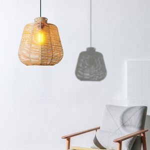 Lámpara colgante de ratán tejida a mano para decoración de interiores, accesorio de iluminación de techo natural para sala de estar y comedor - Product Image 5