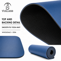 Tapis de yoga Yugaland Pro Gamer en PU lisse, couleur unie, silencieux, antidérapant, pour l'e-sport et le bien-être, vente en gros