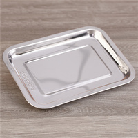 Assiette rectangulaire moderne en acier inoxydable 304 (épaisseur 0,8 mm) écologique pour la maison, les restaurants et les cafétérias, plateau de service alimentaire 36*27*2cm