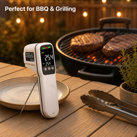 Termometer Digital lipat, pengukur suhu daging baca instan tes makanan dapur rumah tangga