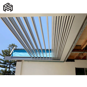 Pergola motorisée moderne 3x3m pour jardin, à lames orientables, avec structure en aluminium rétractable et revêtement pour tonnelles escamotables - Product Image 2
