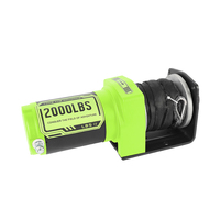 Treuil électrique compact 12V de haute qualité OEM 2000lbs avec câble synthétique, capacité maximale 15M