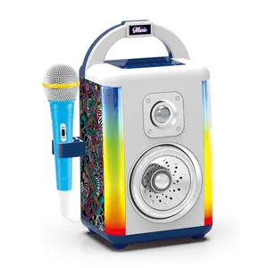 Multifunction microphone speaker karaoke sound box toy with light music