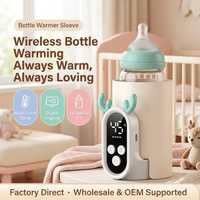 Chauffe-biberon sans fil rechargeable, couverture chauffante numérique multi-températures, chauffe-lait pour bébé, pour lait maternel