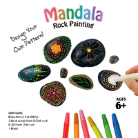 Kit de peinture sur pierres personnalisé - Kit d'art et d'artisanat pour enfants, peindre et décorer 2 lb de galets de rivière avec 10 couleurs de peinture et fournitures artistiques