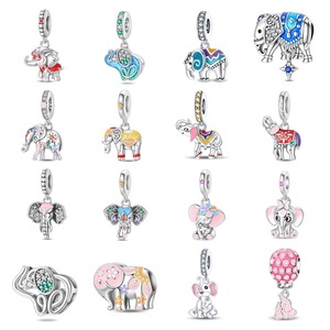 <b>Cute</b> elephant pendant, made of silver-plated white brass, inlaid with zircon, animal-shaped, jewelry gift - Product Image 1
