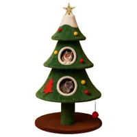 Grande tour pour chat en forme de sapin de Noël avec lit-caverne, griffoir en sisal et jouet pour chat, pour plusieurs chats, vente en gros