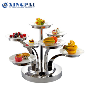 XINGPAI ziyafet parti süslemeleri 7 katlı dönen kek <span class=keywords><strong>stand</strong></span>ı paslanmaz çelik yüksek çay büfe gıda ekran <span class=keywords><strong>stand</strong></span>ı - Product Image 1