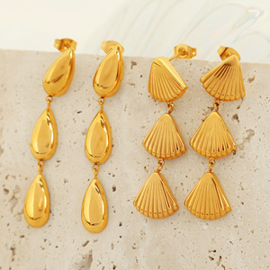 Fashion <b>Dangle</b> <b>Earrings</b> <b>Gold</b> Teardrop Shape Zinc Alloy Party Jewelry Drop <b>Earrings</b> EH502 EH521 - Product Image 1