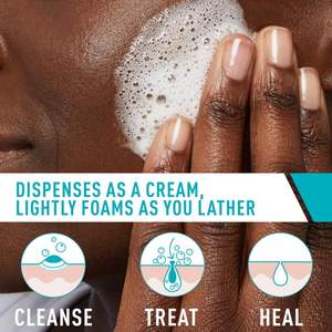 Crème nettoyante moussante anti-acné 100% USA, 4% de peroxyde de benzoyle avec acide hyaluronique, niacinamide et céramides pour peaux sujettes à l'acné - Product Image 2