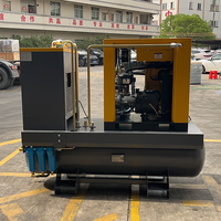 Compresseur d'air à vis rotatif industriel lubrifié à refroidissement par air à faible bruit 75cfm 90cfm 11kw 15kw avec variateur de fréquence