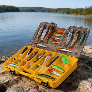 हेंगजिया 3 डी यथार्थवादी मछली पकड़ने के ल्योर किट बहु-जोंटेड तैराक सतह वाबबलर फिशिंग सेट - Product Image 4