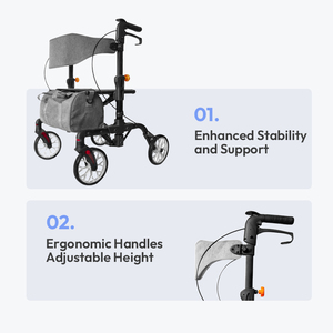 High Quality CE Certified Lightweight Rollator Portable Travel <strong>Walker</strong> Height Adjustable Armrests <strong>Seat</strong> <strong>for</strong> Elderly Home Hospital - Product Image 6