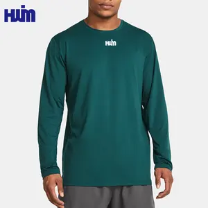 4-Way Stretch Sports Long Sleeved Speed Dry Training Fitness Clothes Side-vent Hem Men High Flick Sports Running Basketball Top