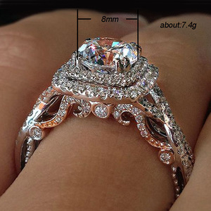 Anello Vintage Bicolore con Cristalli per Donne, Elegante Accessorio Moda per Uso Quotidiano e Feste - Product Image 5
