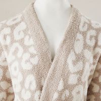 Robe douce verte magique 100% polyester microfibre fil colorant pierre cou pierre léopard blanc pour les femmes