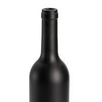 Vente en gros de bouteille en verre de vin rouge de Bordeaux de 750ml givré noir transparent vide bouchon de vin de glace emballage de brandy de champagne 5ml