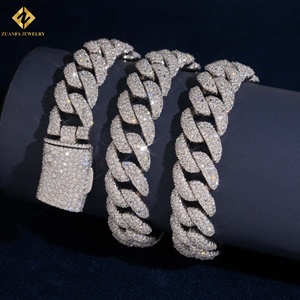 สร้อยคอคิวบันประดับเพชรโมอิสซาไนต์ ZUANFA JEWELRY ชุบโรเดียม เงินแท้ 925 ได้รับการรับรองจาก GRA เครื่องประดับฮิปฮอปสุดหรูสำหรับผู้ชาย - Product Image 3