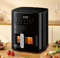 Friteuse à air numérique à double cuve avec grand écran couleur et fenêtre de visualisation, capacités 2.5L, 5.0L, 6.0L, 8L, 9L, 10L, 11L, 12L
