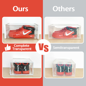 12 paquets gris, bacs à chaussures empilables en <span class=keywords><strong>plastique</strong></span> transparent avec tiroirs et couvercles, conteneurs de rangement de chaussures <span class=keywords><strong>sous</strong></span> le <span class=keywords><strong>lit</strong></span> - Product Image 2