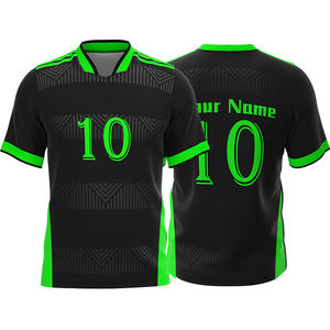 Maglia da Calcio Personalizzata con Motivo Geometrico, Nome e Numero Stampati, Traspirante, per Allenamento di Club, Pantaloncini Sportivi Personalizzati ad Asciugatura Rapida - Product Image 3