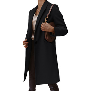 Chaquetas Largas de Color Sólido para Mujer 2026, Traje de Lana y Poliéster con Botones, Moda Femenina, Talla Grande, Blazer Midi de Lana - Product Image 3