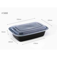 Contenedor Rectangular de PP de Grado Alimenticio, Desechable, Apto para Microondas, Lonchera para Arroz, Sopa, Comida para Llevar