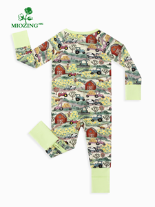 Piyama Bayi Desain Khusus Motif Pedesaan Miozing, Baju Tidur Bayi Bahan Bambu untuk Eksim, Romper Bayi ODM - Product Image 3