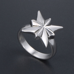 Star Fashion <b>Ring</b> <b>Titanium</b> Steel Unisex Retro Geometric Gift Jewelry SA1029 - Product Image 3