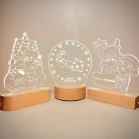 Sunssy Bible verset jésus déco Led veilleuse tableau de notes tableau d'affichage acrylique lampe 3D bois lampe à LED en bois Base de lumière LED