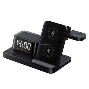 Support de charge pliable JEDI avec affichage de l'heure, nouveautés, chargeur sans fil 5 en 1 avec réveil - Product Image 4