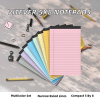 Bloc-notes colorés en gros, 50 feuilles lignées, agrafés, pour usage bureautique, papier à écrire ligné, carnet
