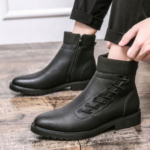 Botas Casuales Negras de Caña Alta para Hombre, Botas de Nieve, Zapatillas Deportivas para Hombre - Product Image 1