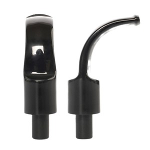 Muxiang Acrylic Pipe Mouthpiece 9mm Curved Stem Round Saddle Black Durable Smoking Accessory - Product Image 5