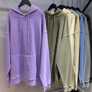 เสื้อฮู้ดดี้สไตล์สตรีทแวร์ H5531 ขายส่ง แบบสั่งทำพิเศษ ผ้าคอตตอน 100% หนัก 380 กรัม ซักย้อมสีแบบแอซิดวอช ทรงโอเวอร์ไซส์ สำหรับผู้ชาย - Product Image 4