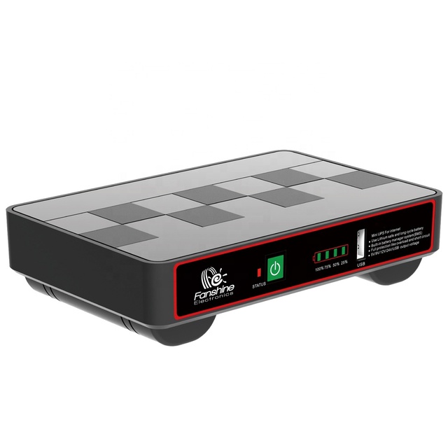 Fanshine Newest 25W 12000mAH Mini UPS for Wifi Router Working 15 Hours