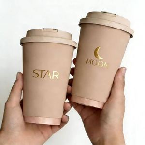 ขายส่ง แก้วกาแฟกระดาษแบบใช้แล้วทิ้ง ขนาด 8oz 10oz 12oz 16oz 22oz พร้อมฝาปิด บรรจุภัณฑ์อาหารย่อยสลายได้ พิมพ์โลโก้ตามสั่ง - Product Image 1