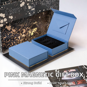 Boîte cadeau de style livre <span class=keywords><strong>bleu</strong></span> avec doublure floquée et <span class=keywords><strong>enveloppe</strong></span> - Product Image 2