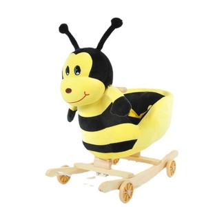 حصان لعبة التعليم المبكر للأطفال مع موسيقى هزاز حصان ثنائي الغرض خشب صلب - Product Image 2