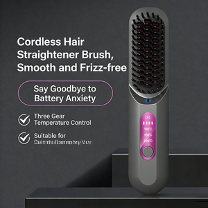 Nouvelle brosse lissante sans fil à ions négatifs, mini peigne lissant portable de voyage avec 3 températures et chauffage rapide - Product Image 4