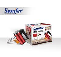 Sonifer SF-7024 gros usage domestique 220V 5 vitesse boîtier en acier inoxydable rouge couleur électrique 400w batteur à main mini