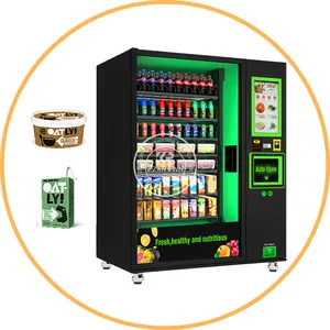 2024 New 7x24 giờ tự phục vụ thức ăn tự động Snack uống Máy bán hàng tự động 24 giờ tự phục vụ kết hợp máy bán hàng tự động