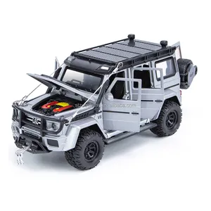 Vehículo de juguete todoterreno Bens G550 Adventure, vehículo de juguete con sonido ligero, 1:24, fundido a presión, cabrestante extensible